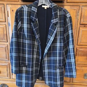 Skies Are Blue Plaid Blazer
